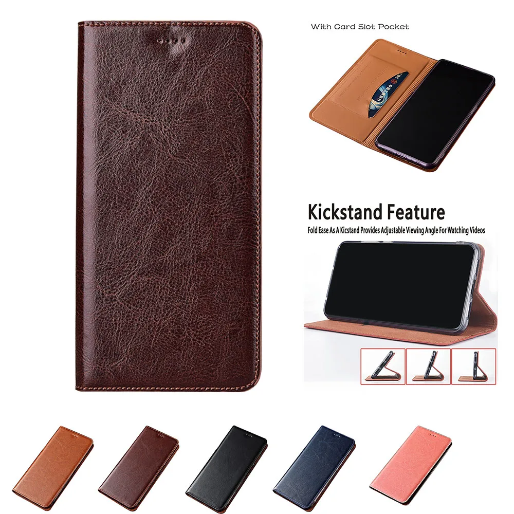 Case for iPhone 16 15 14 Pro Max 13 12 Mini Xs Xr 8 7 Plus Retro Genuine Leather Card Holder Shockproof Book Flip Cover Funda