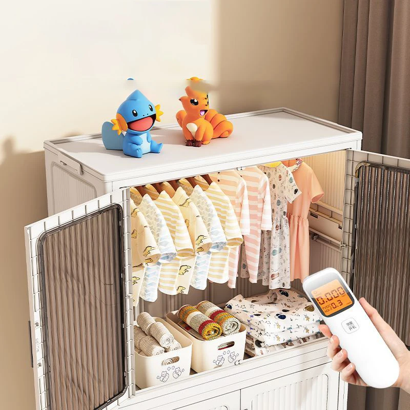 خزانة ملابس قابلة للطي، سعة كبيرة، تخزين قابل للطي، منظم متعدد الوظائف، سهل التجميع، منظم ملابس متنقلة #3