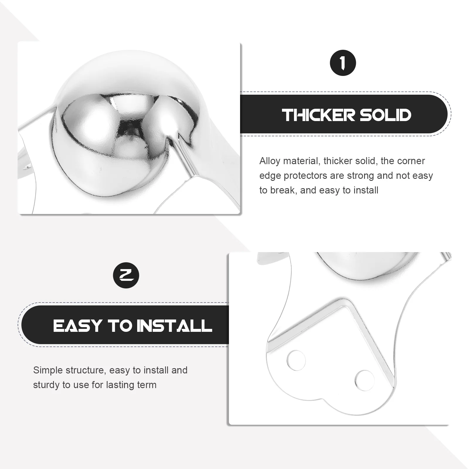 2 szt. Ochraniacze narożników z mocnego stopu metalu do skrzynek transportowych, szafek, osłony narożników, ochraniacze krawędzi