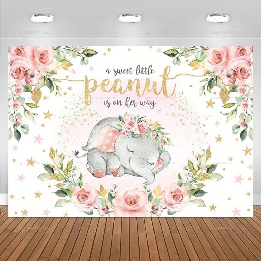 خلفية زهرة فيل وردي ، خلفية حفلة عيد ميلاد تكشف عن نوع الجنس ، لوازم الديكور ، لافتة استحمام الطفل حديثي الولادة ، الأولاد والبنات #2