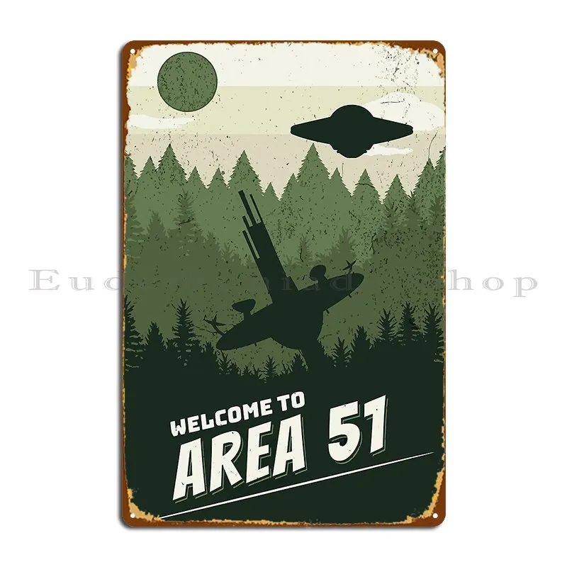 Welcome To Area 51 Vegas Flying Saucers And Ufo Metal Sign Printed Club Party Designing Poster Tin Sign Poster