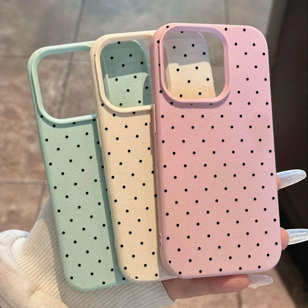 Lichee-Muster Silikon-Handyhülle für iPhone 13, iPhone 15, 17, 14, 11, 12, 16 Pro Max, 17 Air, XS, XR, einfache INS Polka Dot Hülle – Detail 8