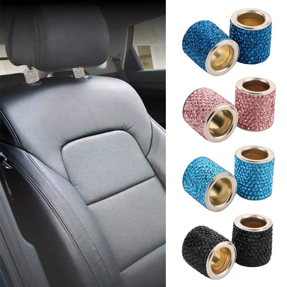 Crystal Car Seat Headrest Ring Bling Shiny Diamond Car Interior Accessories Rhinestone Universal Headrest Decoration