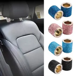 Crystal Car Seat Headrest Ring Bling Shiny Diamond Car Interior Accessories Rhinestone Universal Headrest Decoration