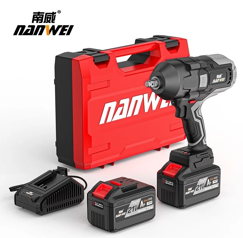 

NANWEI 21V Brushless Cordless Power Wrench 1500N/m High Torque 3/4 Inch Lightweight Fastening Tool Impact Wrench Wireless