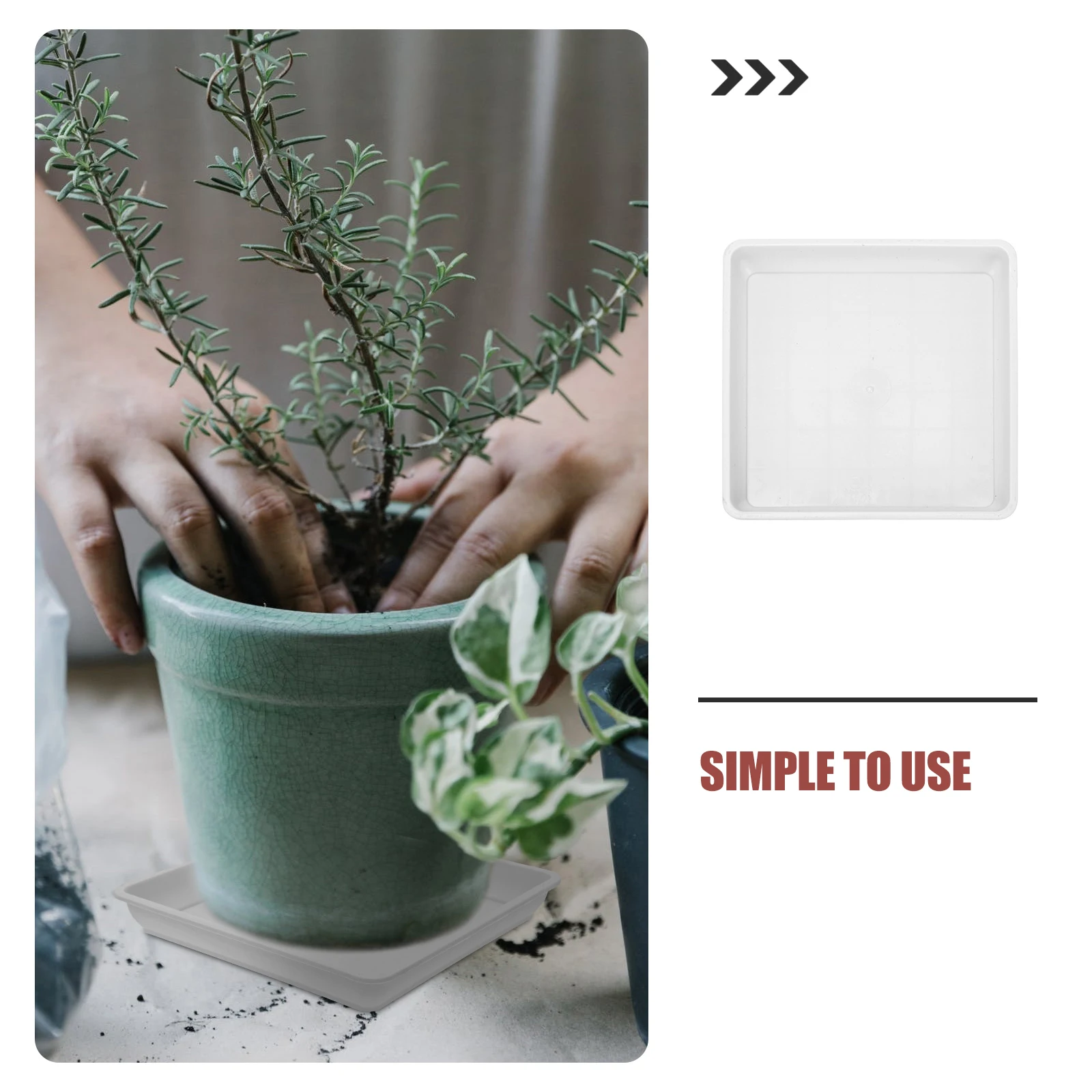 

10pcs Square Plant Pot Trays 10 Pack Durable Lightweight Flowerpot Water Trays For Balcony Garden Home Indoor Outdoor Use