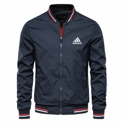 Men's Stand Collar Zipper Jacket, Waterproof Bomber Jacket, Outdoor Sports Coat, Casual Windbreaker, Autumn and Winter