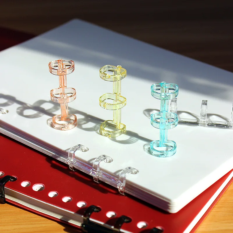 3 Ring Plastic Loose Leaf Binder Rings Crystal Binding Spines Snap Split Binding Combs For Scrapbook Photo Album Learning Cards