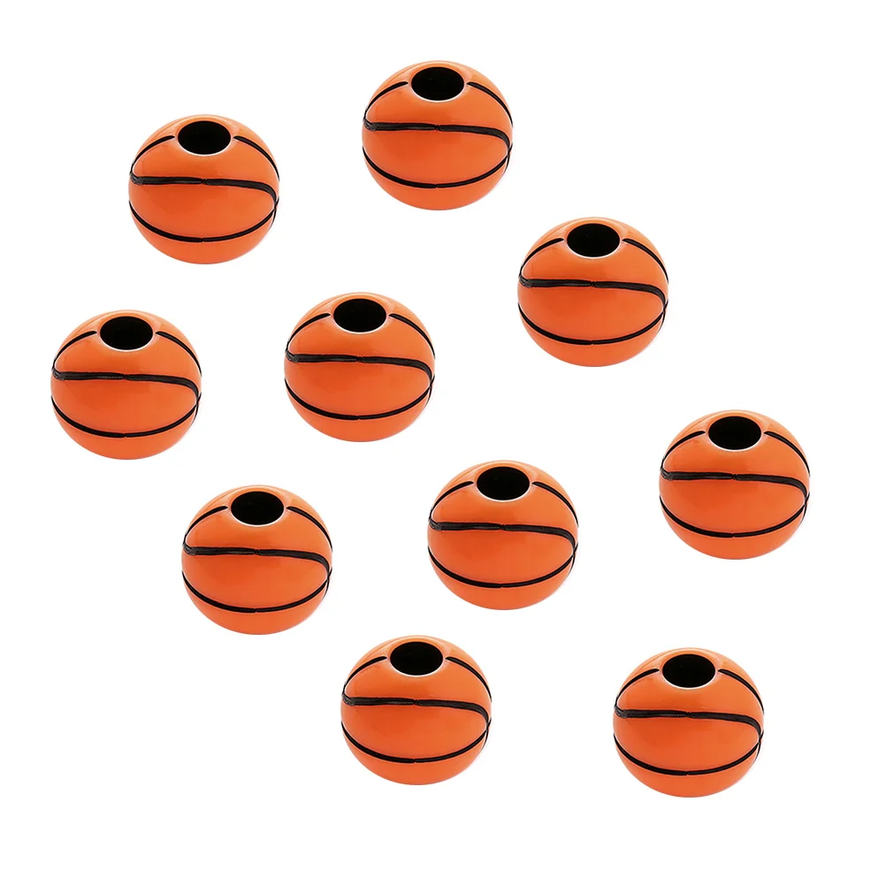 50pcs Acrylic Basketball Shape Beads DIY Ball Beaded Accessories Gift for Bracelet Necklace Jewelry Decor (Orange)