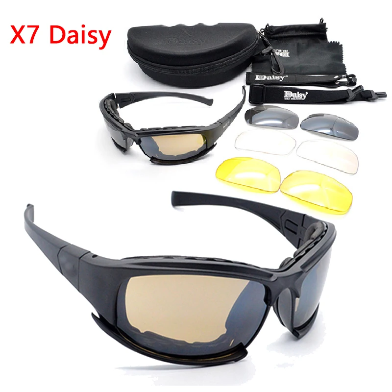 

Daisy Tactical Polarized Glasses Men's Shooting Pedestrian Glasses Military Goggles Army Sunglasses 4 Lens Original Box