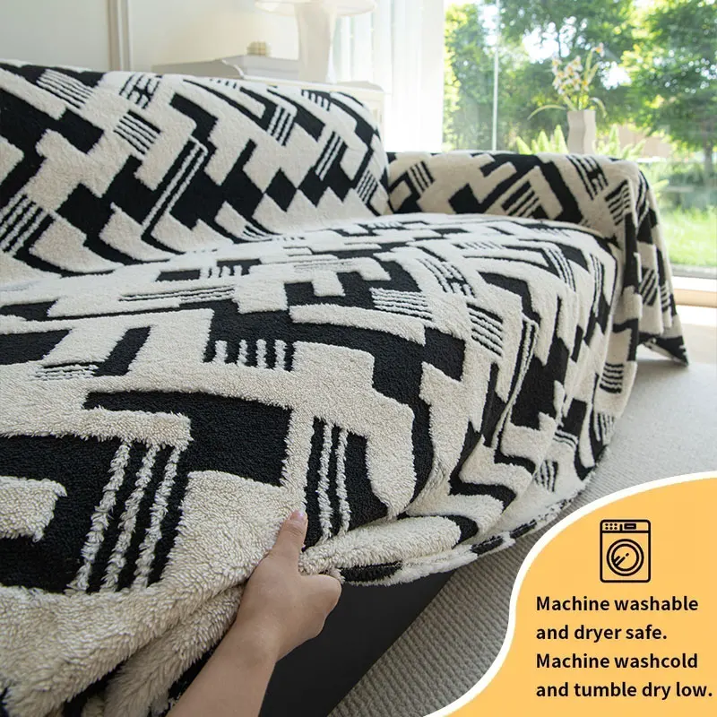 1PC-Two tone square sofa towel, autumn and winter sofa protective cover cloth, one full cover, shu mianrong sofa towel