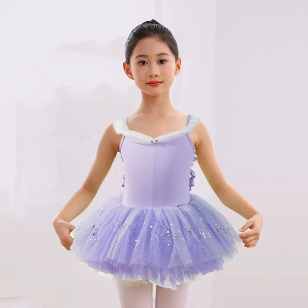 Ärmellose Ballett-Trikots für Mädchen, atmungsaktiv, mit Schmetterlingsmuster, ärmelloser Ballett-Overall, körperformende Übungstanzkleidung für Kinder – Detail 5