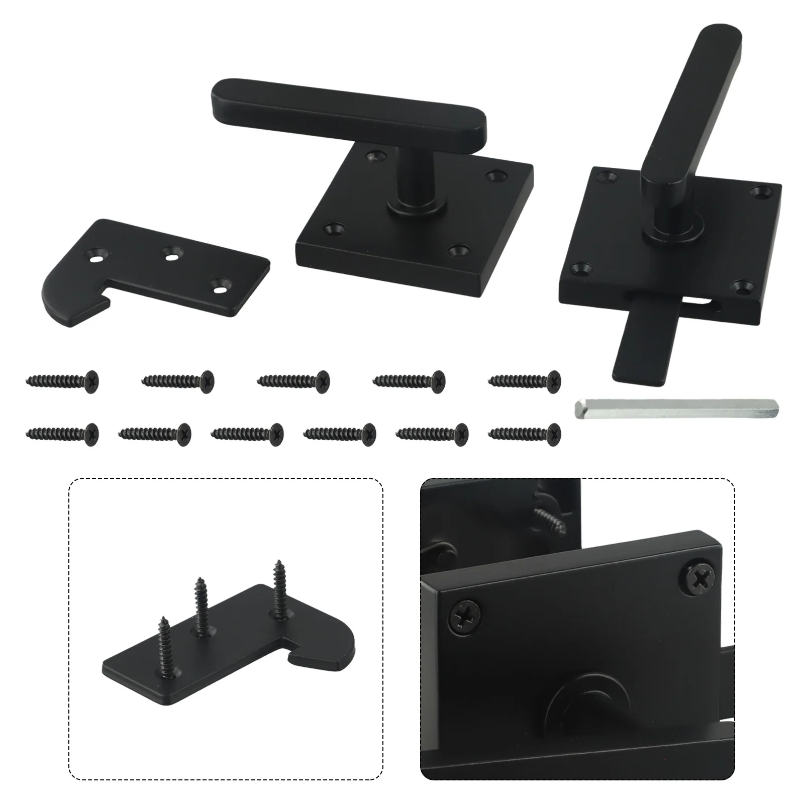 

For Garden Safety Barn Door Latch Black Aluminum Latch Flip Door Latch High-quality Aluminum Pet Safety Child Safety