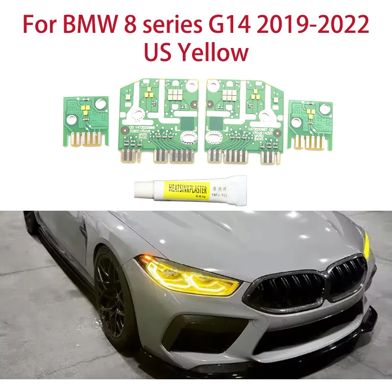 

1 pair Lemon Yellow Car Hernia DRL Chip Angel Eyes Car headlights Ballast chip For BMW 8 series G14 2019-2022 US version