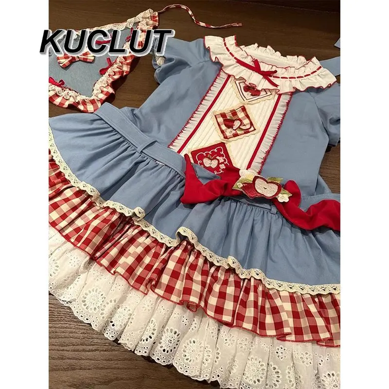 Lolita Stijl Zoete en Leuke Casual vrouwen Elegante Jurken 2023 Nieuwe Zomer Korte Mouw OP Pluizige Prinses Jurk voor Lady