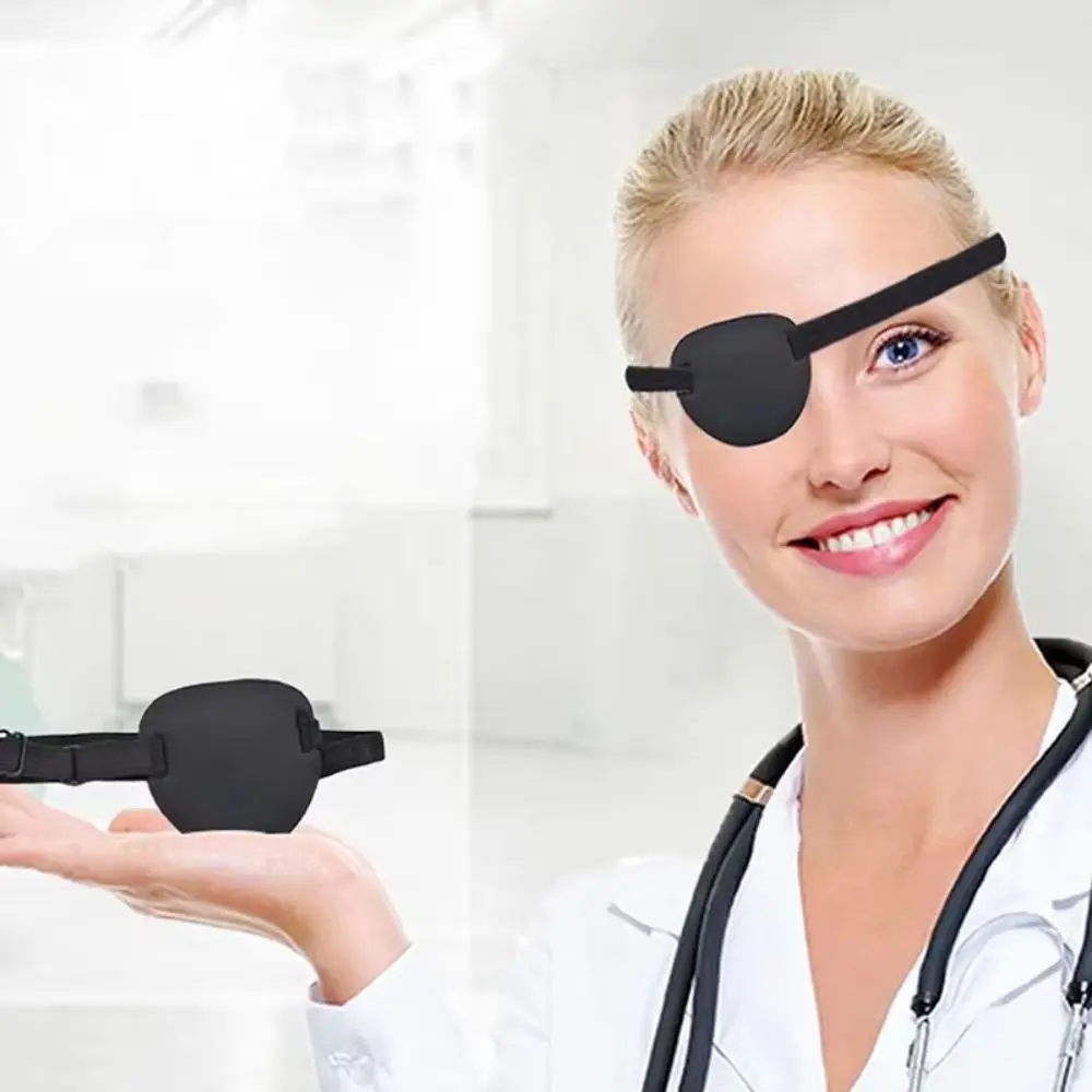 Skin Friendly Adjustable Pirate Eye Patch Washable Soft Vision Care Eye Cover Single Eyepatch Cosplay