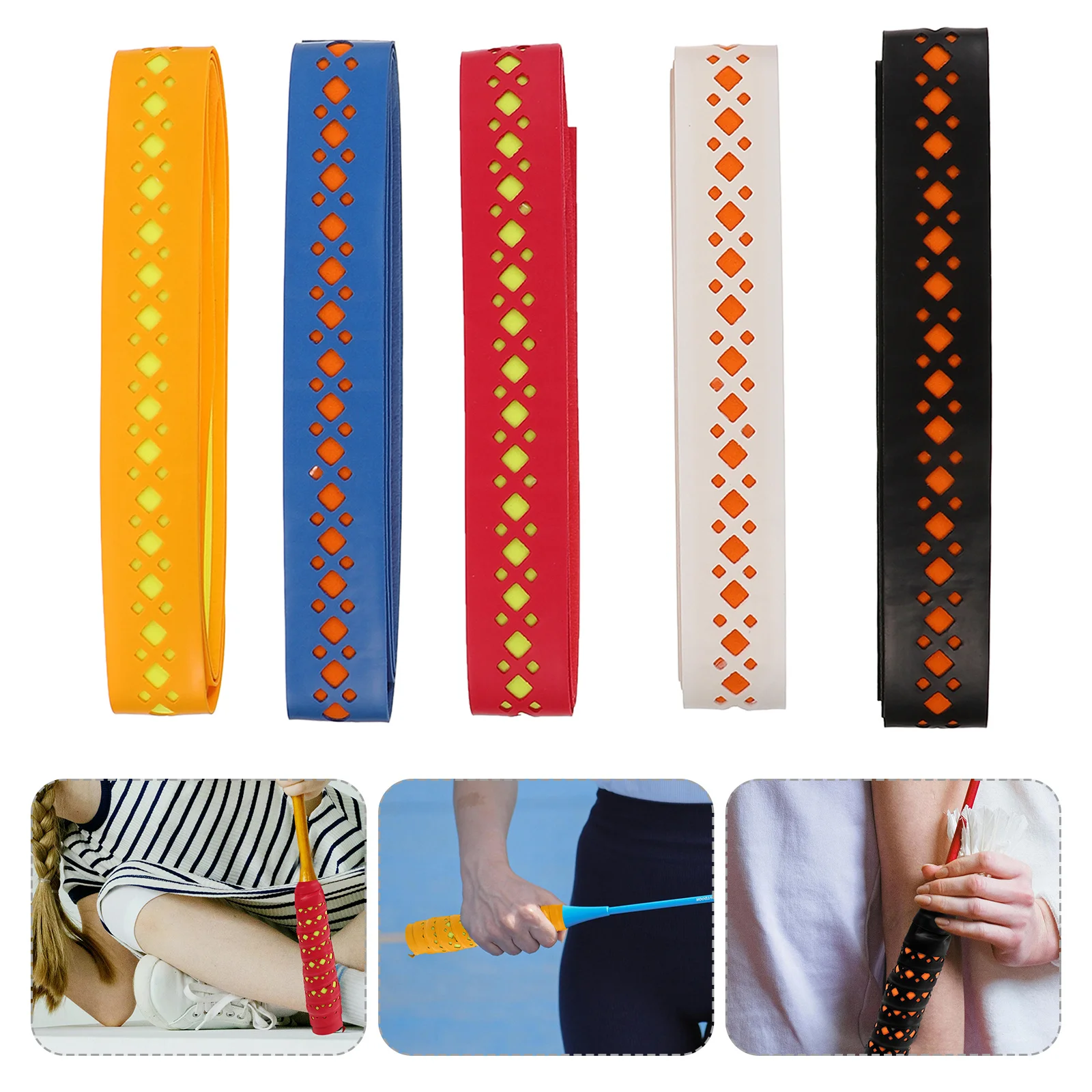 

5Pcs Badminton Racket Grip Tape Elastic Breathable Sweat Absorbent Non Slip for Tennis Pickleball Paddle Grip Fishing Rod Wrap