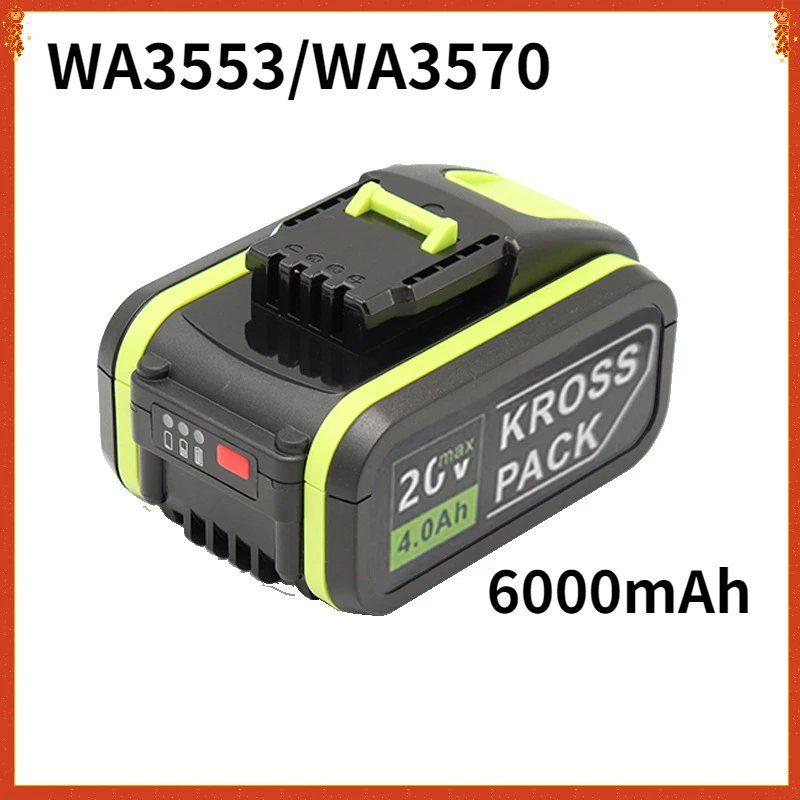 

For WA3553/WA3570 Worx 20V Battery 6000mAh Spare Worx Batteriies for WA3551 WA3553 WA3572 WX390 WX176 WX178 Power Tool Battery