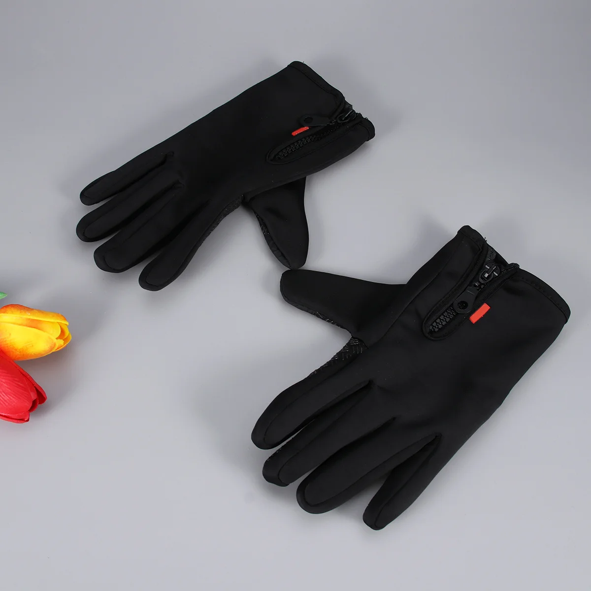 

Теплые зимние перчатки с сенсорным экраном на флисовой подкладке, черные средние модные ветрозащитные перчатки с длинными пальцами, варежки для вождения спорта на открытом воздухе