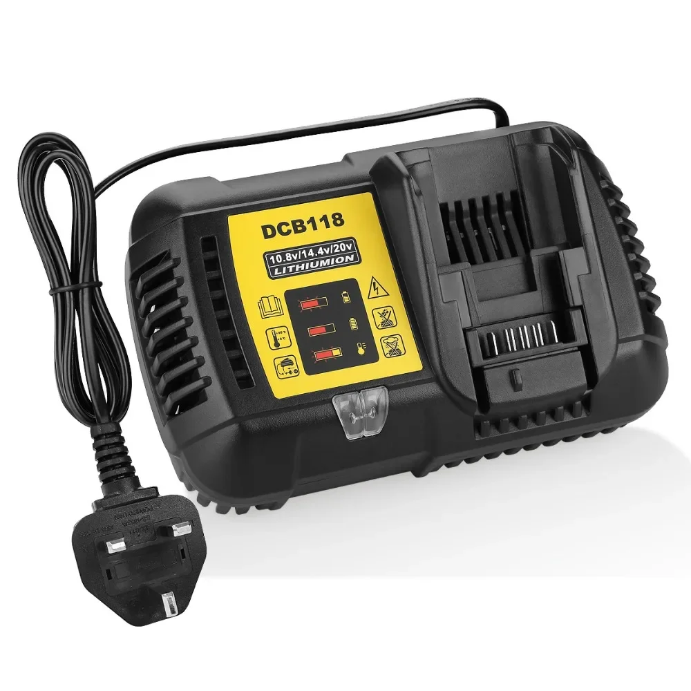 

Fast Charging DCB118 Battery Charger Compatible with For Dewalt 10.8V 12V 14.4V 18V 20V MAX Lithium Battery DCB125,DCB127,DCB182