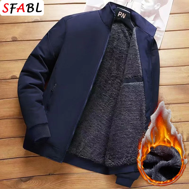 New Fleece Inner Men\'s Winter Jacket Casual Thermal Blazers Luxury Winter Jackets for Men Business Office Dress Coat Outwear 3XL