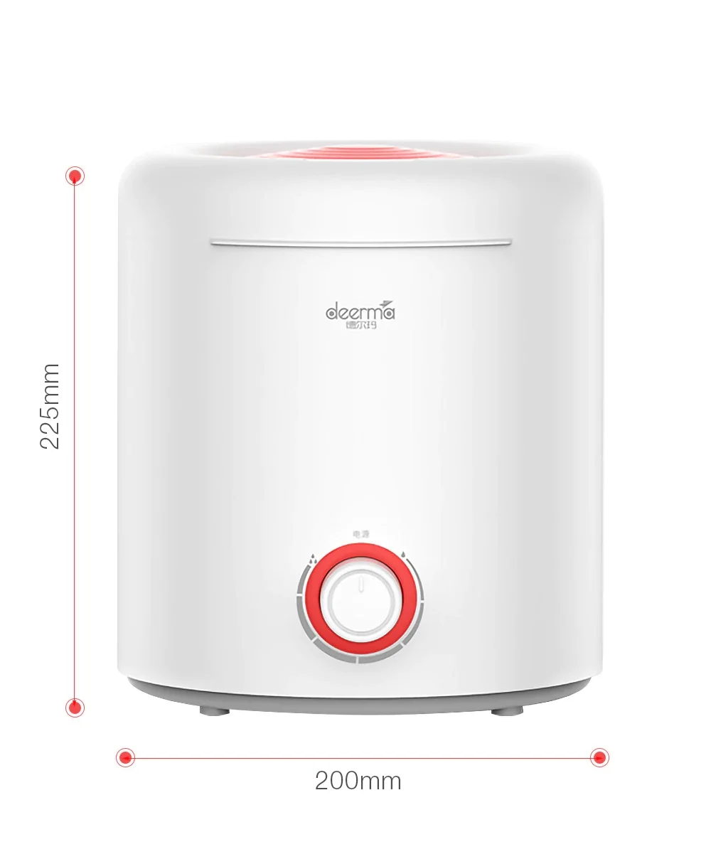Deerma-humidificador de blanco nuevo DEM-F300, capacidad de 2,5l, fácil de agregar agua, protección contra fallos de potencia automática y falta de agua