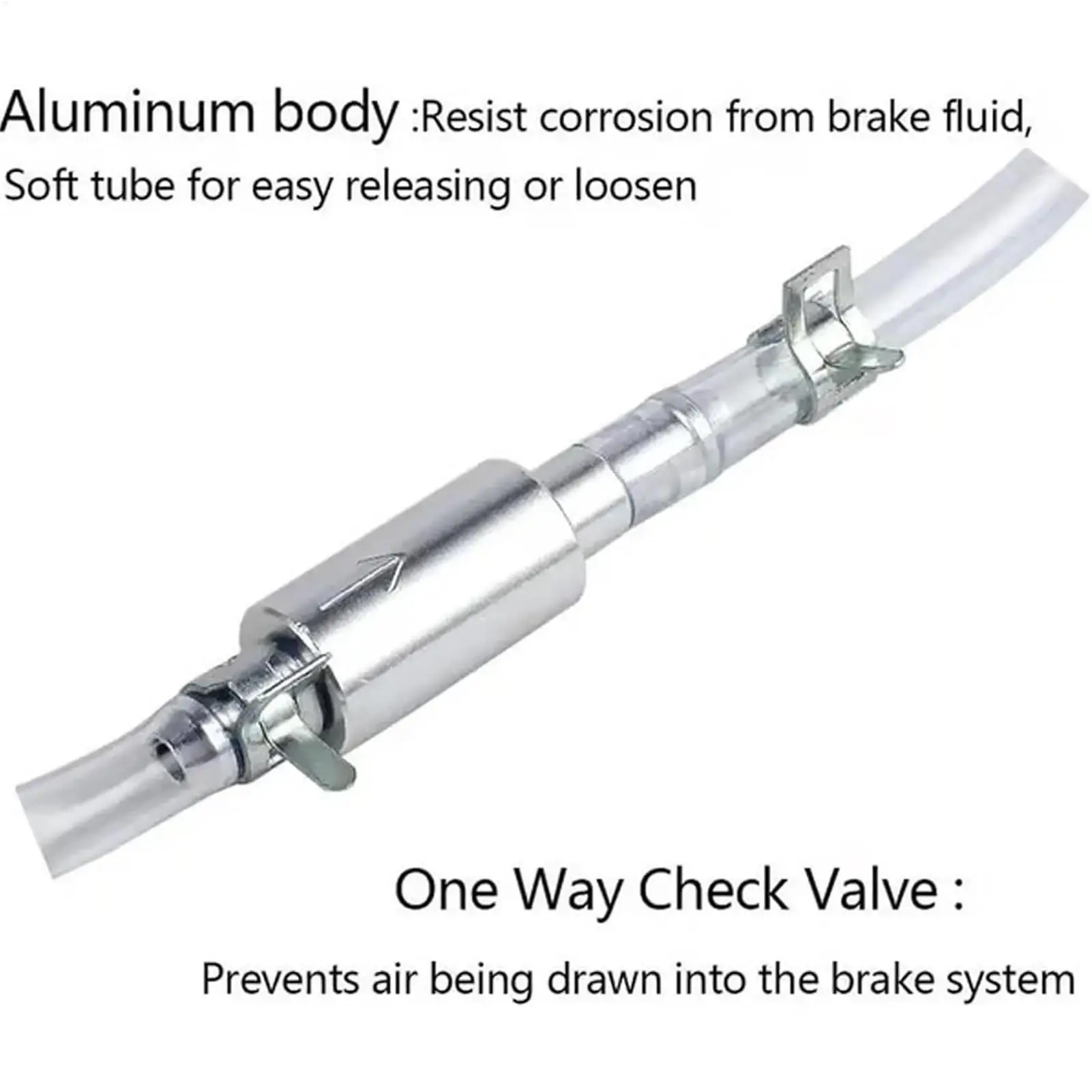 1Set Brake Bleeder Hose One Way Non-Return Check Valve Clip-on Connection For Motorcycle Brake Clutch Bleeder Hose Pipe Kit