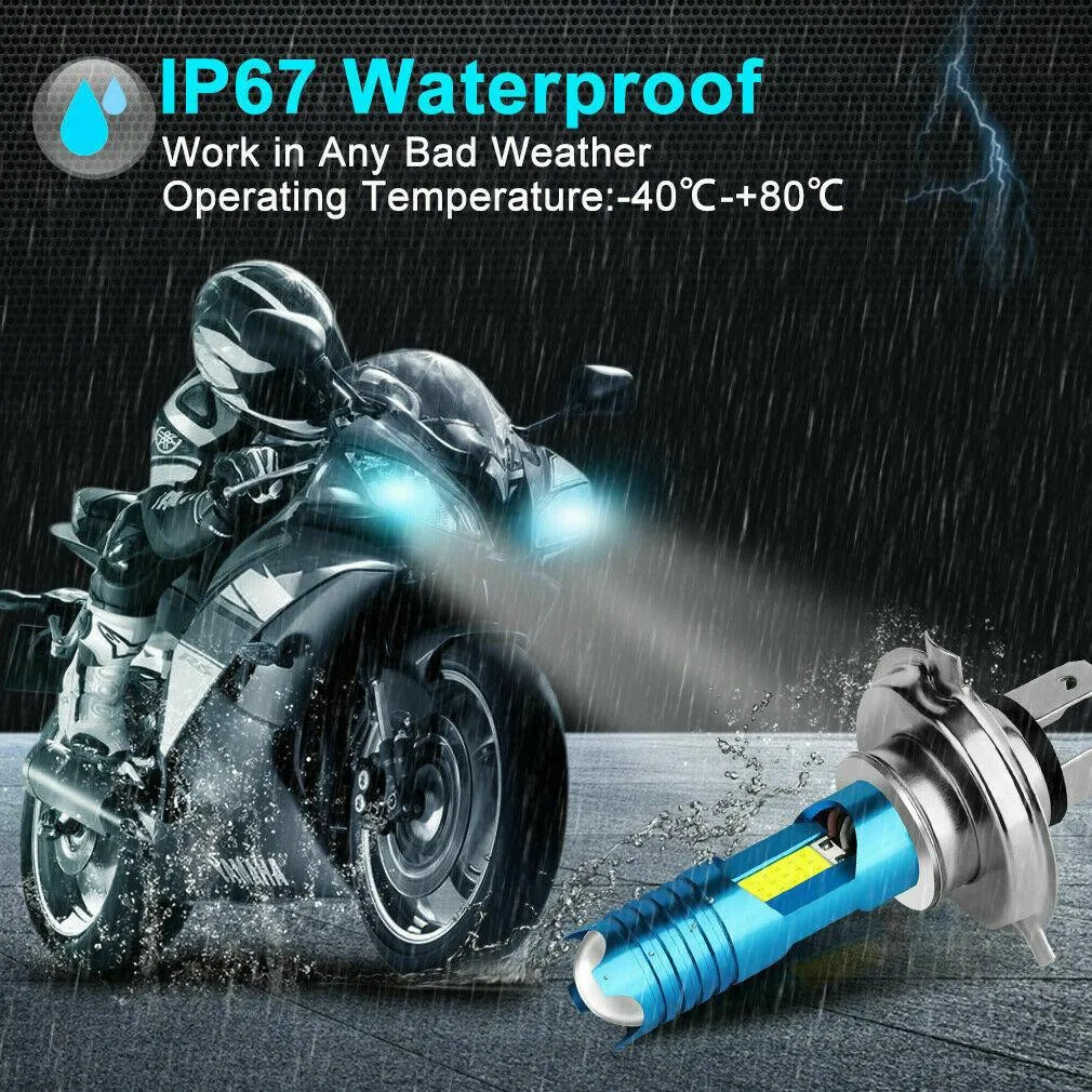 Motorcycle Headlight Bulb H4 9003 HB2 LED Bulb Hi/Lo Beam White Cars Trucks ATVs High Power Lighting Lamp Bulb