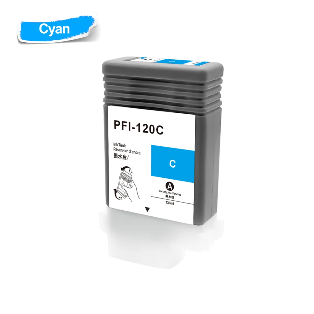 PFI-120 PFI120 PFI 120 Premium Color Compatible Pigment Ink Cartridge for Canon iPF TM-200 Printer 130ml