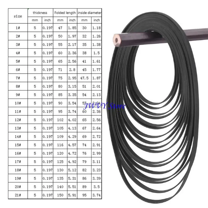 573A عرض 5 مم 47-150 مم حزام مطاطي جديد للمسجلات CDROM Machines DVDS (5pcs)