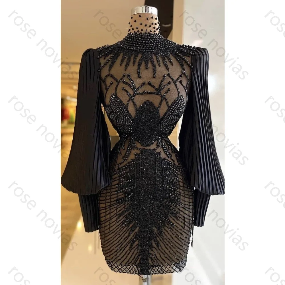 Maßgeschneidertes 2026 Bestseller Schwarzes Formelles Kleid Einschultriges Transparentes Netz Strass-Verziertes Satin-Bodycon-Minikleid für Damen-Partys