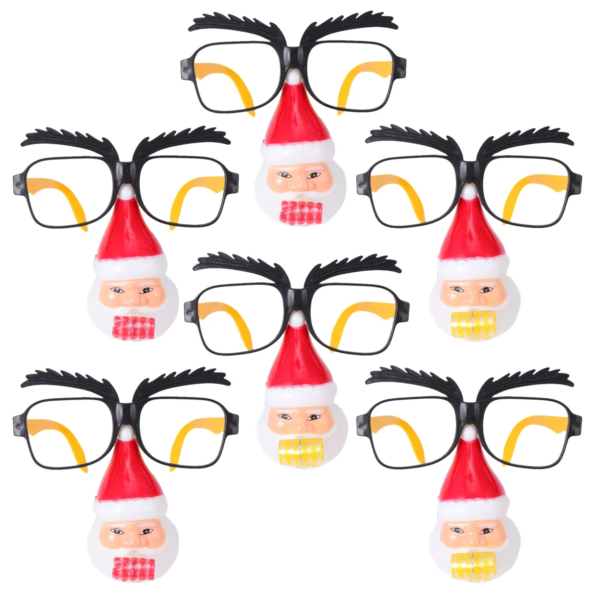 

6Pcs Christmas Santa Eyeglasses Whistle Fun Glasses Set Party Favor Photo Prop Cosplay Carnival Christmas Glasses