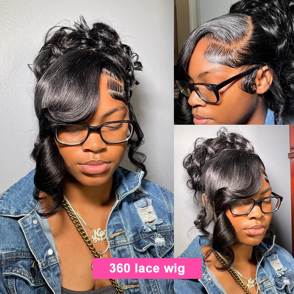 Perruque Lace Front Wig Body Wave Brésilienne Naturelle, Cheveux Humains, Transparent HD, 13x6 13x4, 30 40 42 Pouces, Densité 250, pour Femme, 360