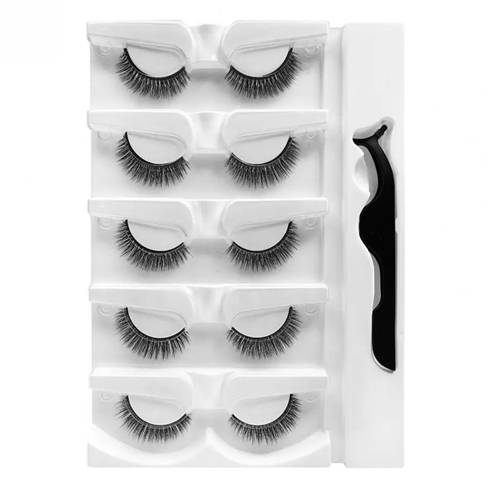 5Pairs/Set False Eyelash Reusable Self-Adhesive Natural Messy Fake Eyelashes Makeup Tool for Girl Eyelashes Extension