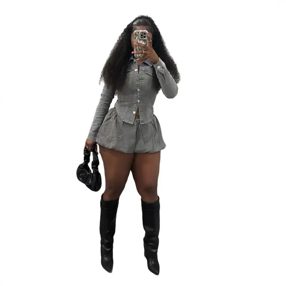 

Женский костюм-футболка Faion Ro Sle, эластичная джинсовая юбка, длинная свеч irt, однотонная зимняя коллекция, размер для взрослых