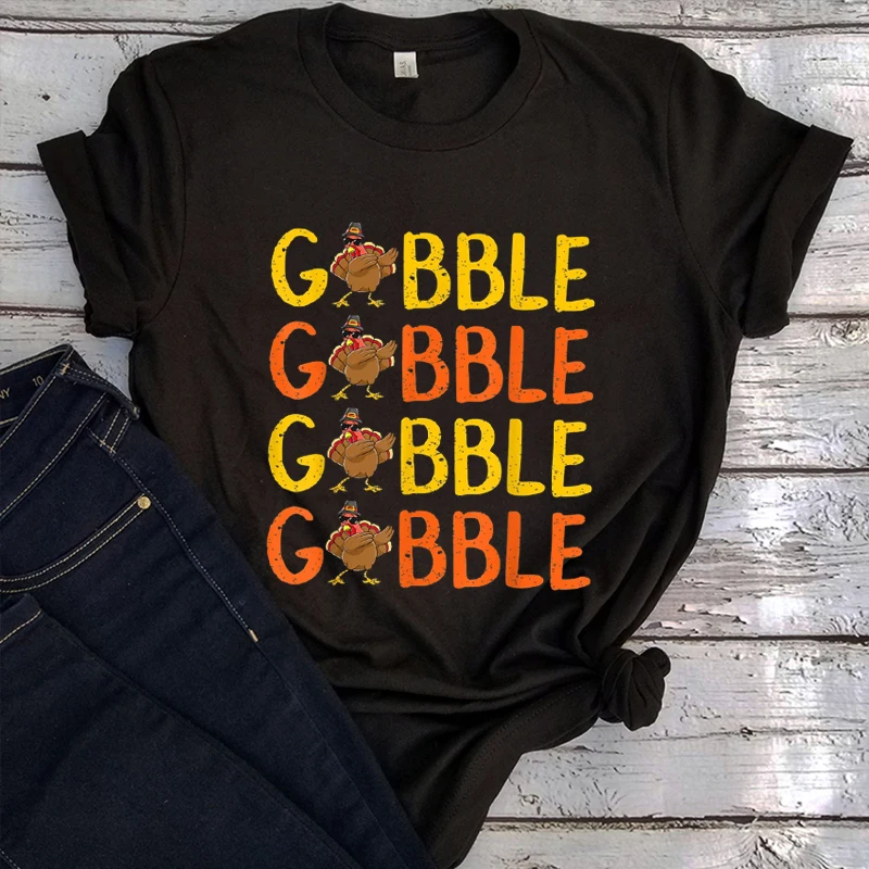 

Thanksgiving Shirt Gobble Thanksgiving Family Tshirt Pumpkin Women Tshirt Vintage Thanksgiving Dinner Shirts Fall Tops M