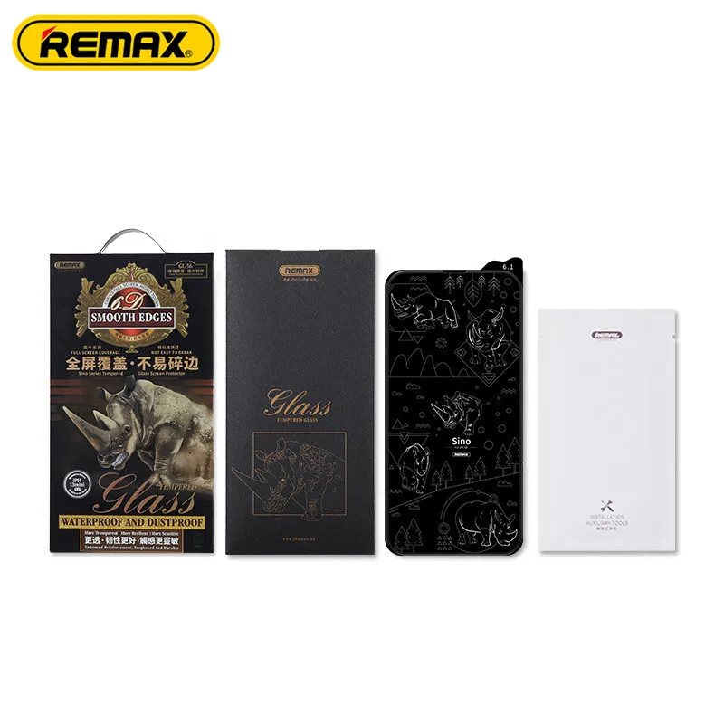 Remax Tempered Glass Full Screen Protector For iPhone 16 16Pro 16ProMax 15/14/13/12 Series 9H Hardness HD Vision