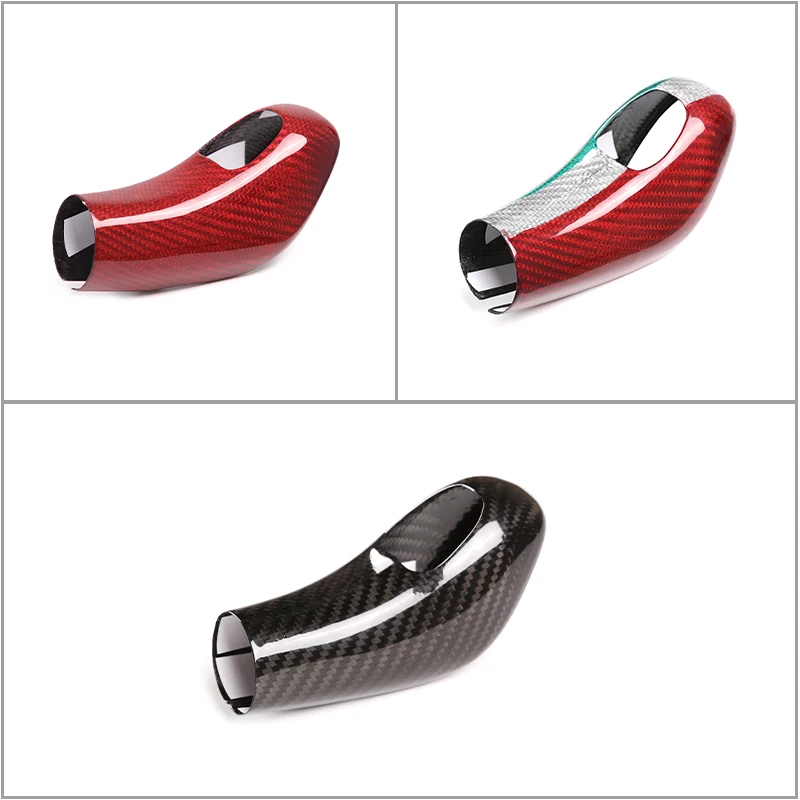 Real Carbon Fiber Car Gear Shift Knob Head Cover Trim For Alfa Romeo Giulia Stelvio 2020 2021 2022 Interior Accessories