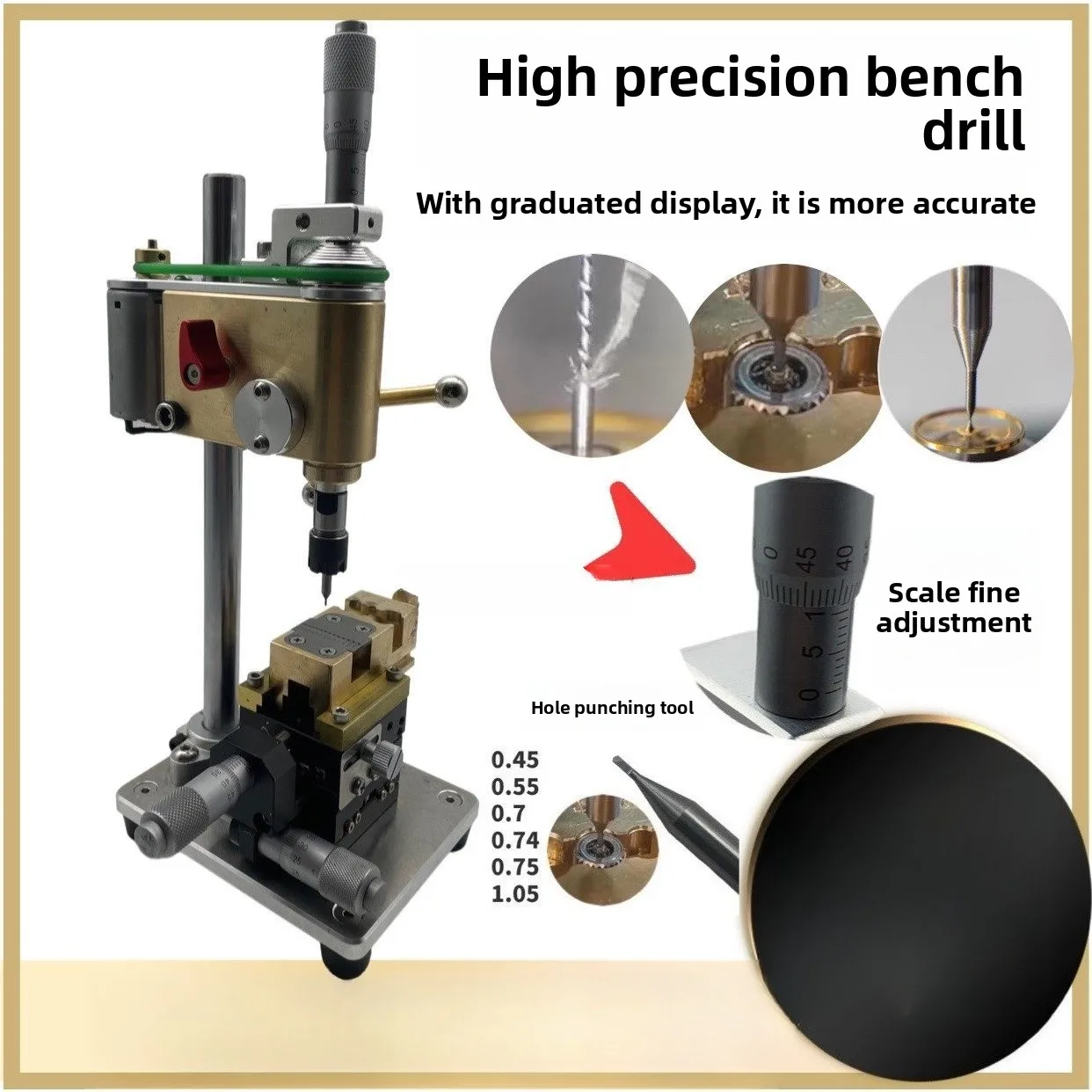 bench drill with 0.01μm error The Weigong drilling rig for drilling and watch repairers has a high speed of 9500 rpm