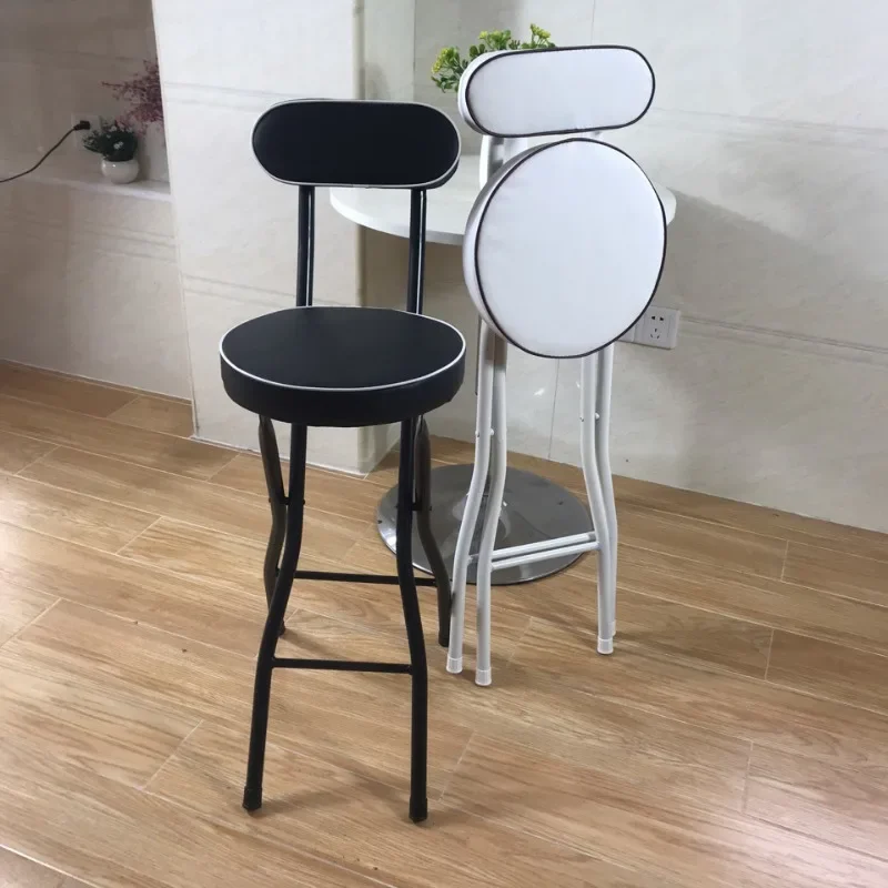 

Portable Folding Steel High Bar Chairs Luxury Nordic Modern Bar Chairs Stools Backrest Meuble Cuisine Kitchen Stool Furniture