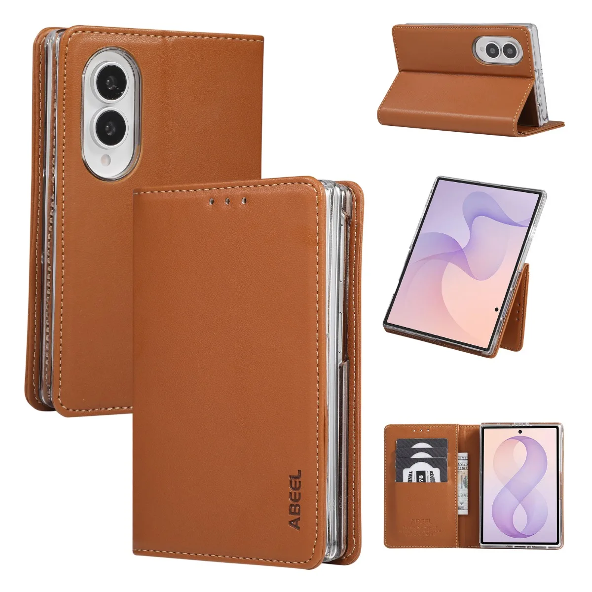 Image of RFID-blockierende Brieftasche mit Kartenfach, magnetische Leder-Handyhülle für Samsung Galaxy Z Fold 8 Ultra 7 6 5 Fold8 Schutzhülle