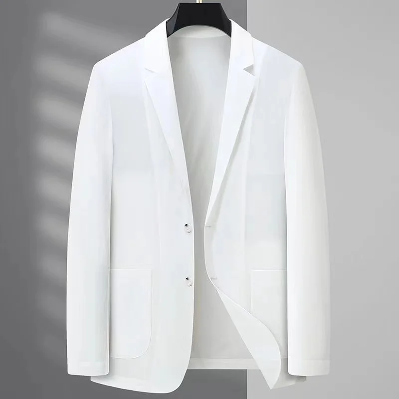 Bk011 vestido blanco informal de negocios para hombre, traje de novio para boda, abrigo fino, primavera y otoño