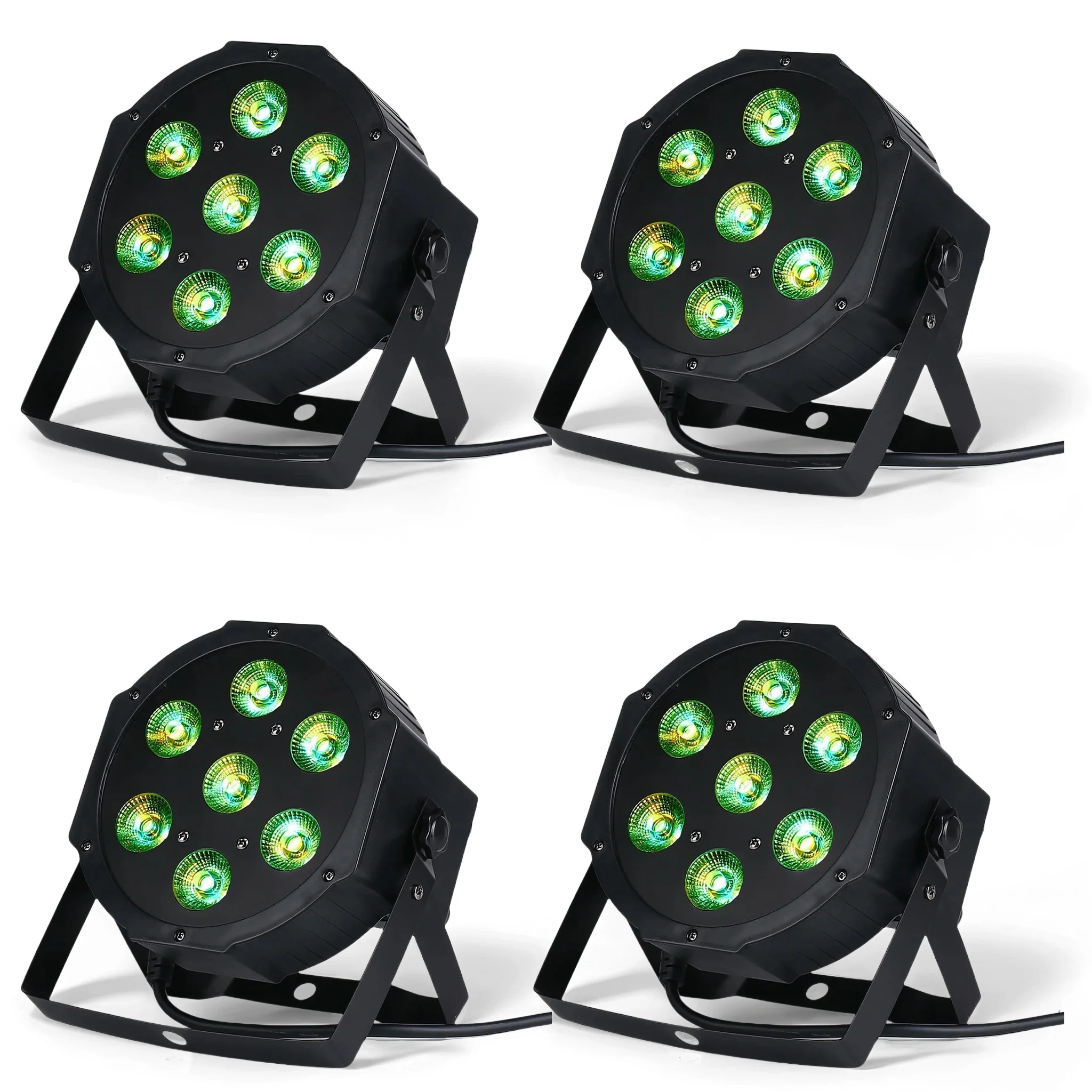 

LED 7x12W RGBW/7x18W RGBWA+UV Flat Par Light Ultra-Quiet Fan Family Birthday Party Theater Wedding KTV Bar
