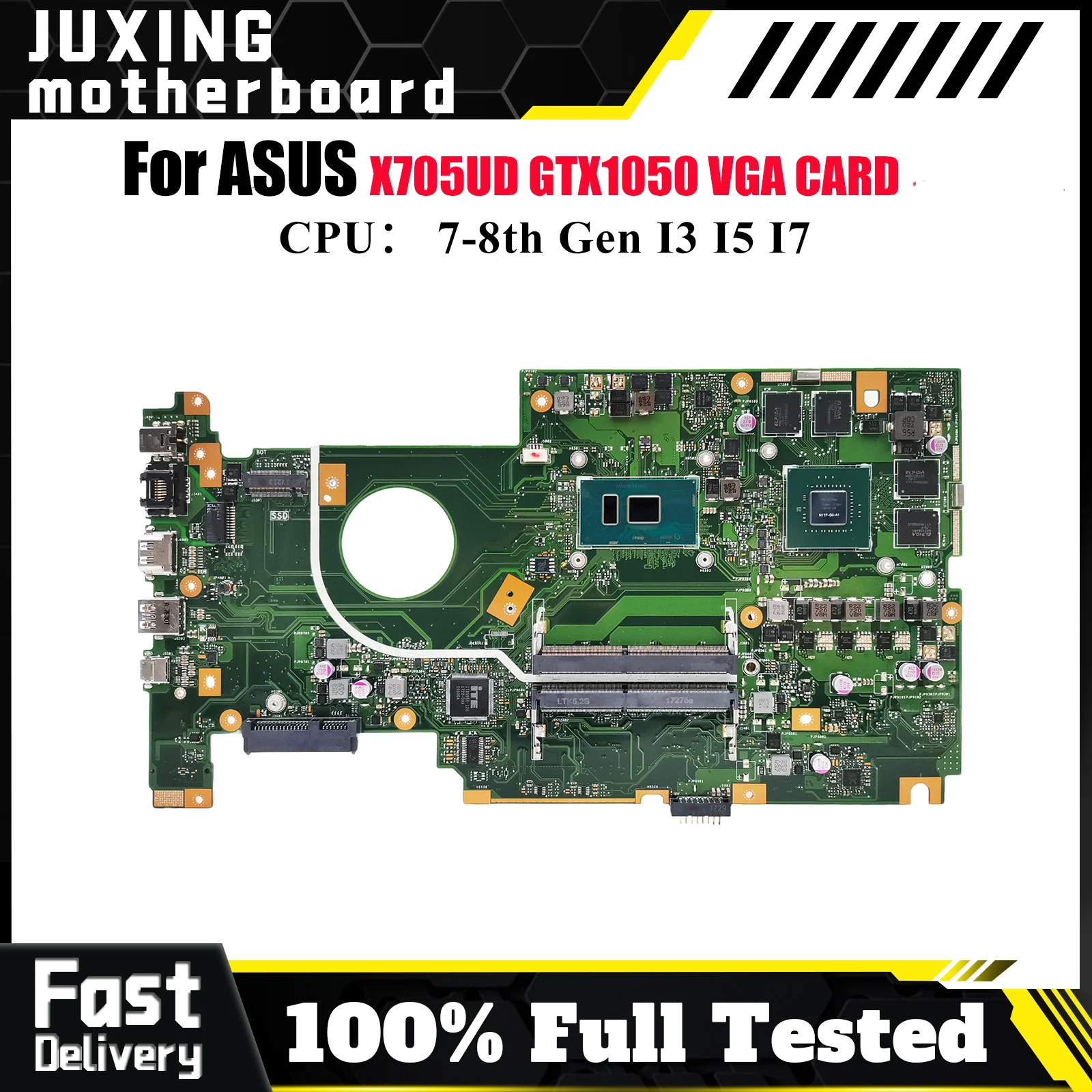 

X705UD Материнская плата для ноутбука ASUS VivoBook X705UQ X705UB X705UF X705UNR X705UVP X705UN X705UBR X705U Материнская плата с процессором I3 I5 I7