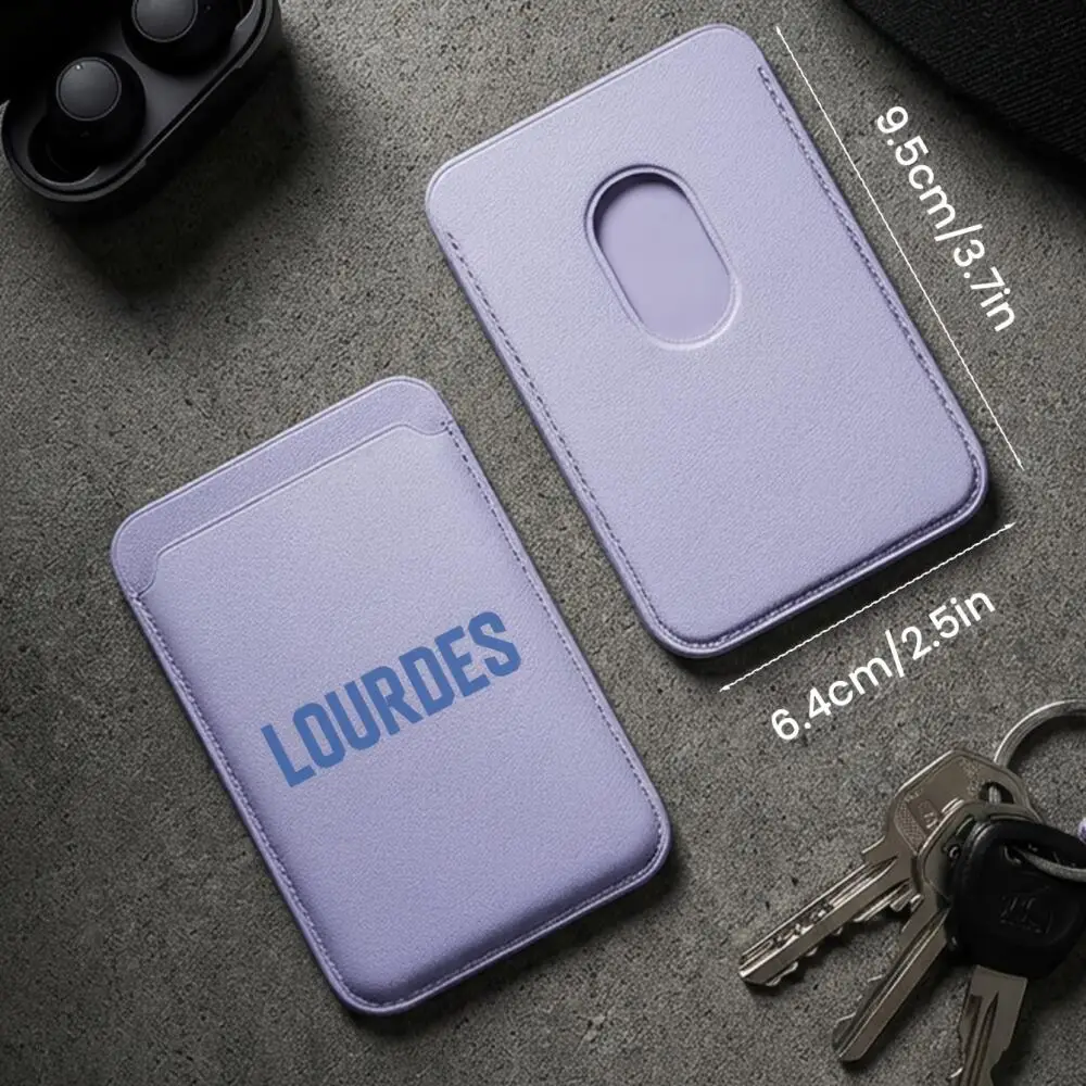 Custom Name Magnetic Leather Wallet Card Holder for Iphone Luxury Personalised Magsafe Compatible Slim Credit Card Sleeve Case