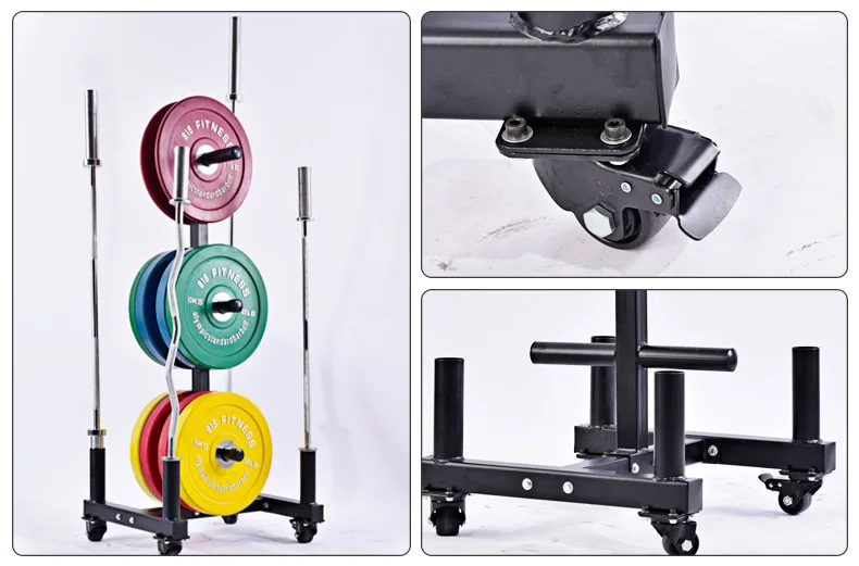 Removable Vertical Barbell Plate Rack Self-Locking Large Hole Storage Equipment