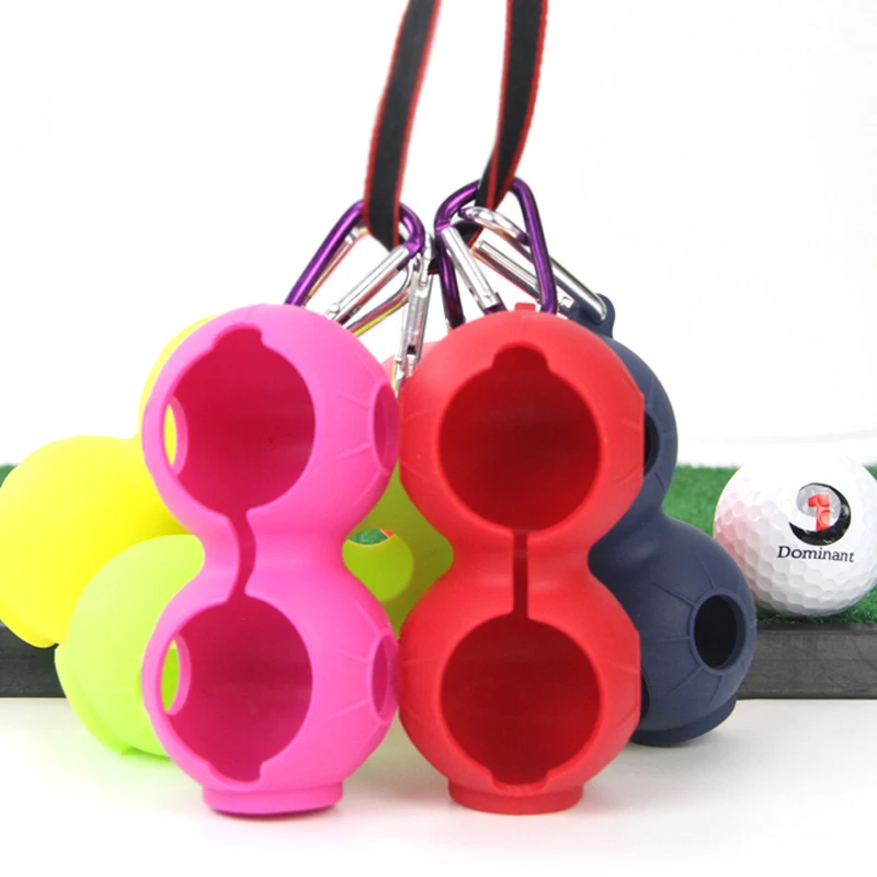 1Pcs Portable Golf Ball Protective Holder Cover Golf Ball Silicone Double Case Cover Golf Training Sports Accessories 7 Colors