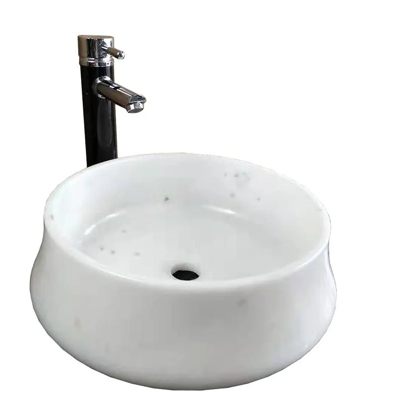 

Crystal white chess piece basin jade bathroom counter basin bathroom hotel home improvement fashion round basin