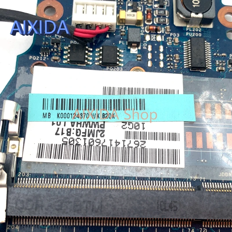 AIXIDA-Placa-mãe portátil para satélite TOSHIBA, PWHA LA-7202P, K000124370, C660, HM65, DDR3, testado completo