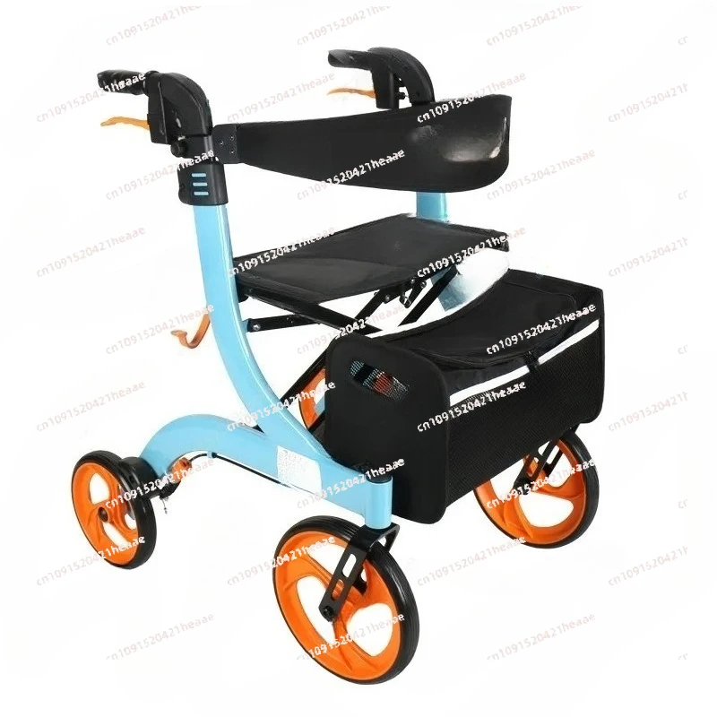 Suitable for Adjustable Seat By Legs And Arms Lightweight Aluminum Folding WalkerSeniors Shopping Cart Trolley